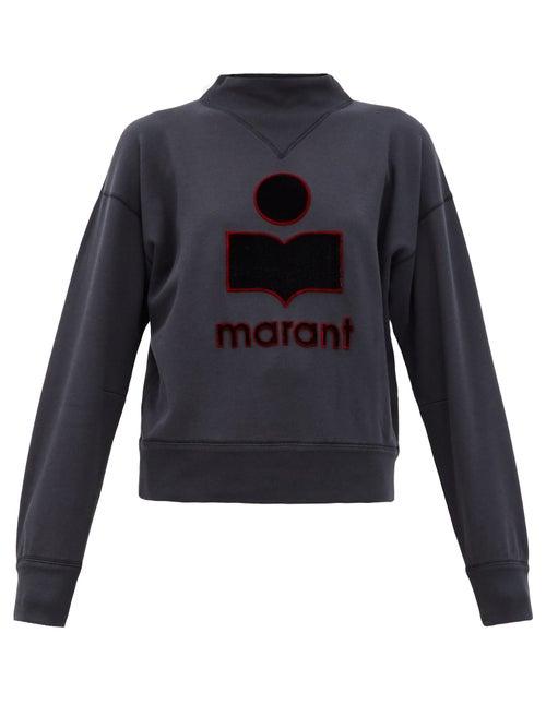 Matchesfashion.com Isabel Marant Toile - Moby Embroidered-logo Cotton-blend Sweatshirt - Womens - Black