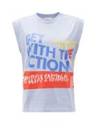 Matchesfashion.com Chlo - Text-print Cotton-jersey T-shirt - Womens - Blue Print