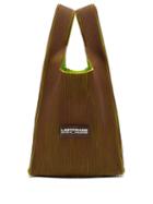 Lastframe - Two Tone Small Ribbed-knit Tote Bag - Womens - Brown Multi