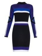 Versace Colour-block Long-sleeved Dress