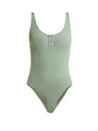 Matchesfashion.com Bower - Seymour Scoop Neck Swimsuit - Womens - Light Khaki