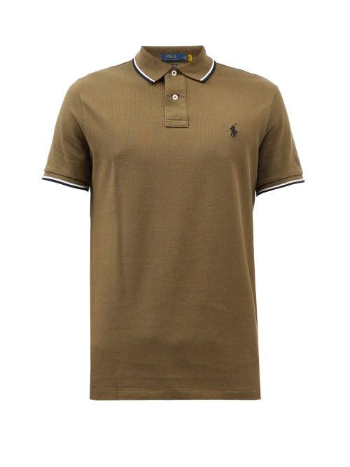 Polo Ralph Lauren - Logo-embroidered Cotton-piqu Polo Shirt - Mens - Khaki