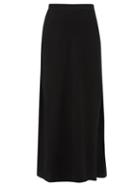 Matchesfashion.com Racil - Tallulah Leopard Jacquard Satin Maxi Skirt - Womens - Black