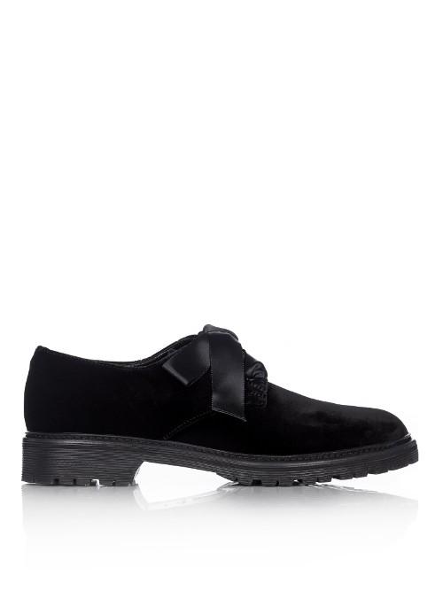 Saint Laurent Army Lace-up Velvet Shoes