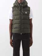 Moncler - Cardamine Hooded Quilted Down Gilet - Mens - Khaki