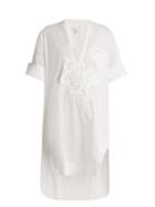 Matchesfashion.com Lila Eugnie - 1814 Cotton Blend Poplin Shirtdress - Womens - White