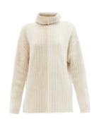 Joseph - Ribbed-knit Merino-blend Roll-neck Sweater - Womens - Ivory Multi