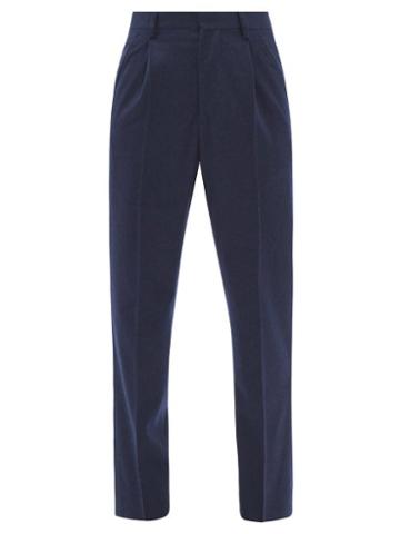 Umit Benan B+ - Single-pleat Cashmere Tapered Trousers - Womens - Navy