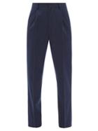 Umit Benan B+ - Single-pleat Cashmere Tapered Trousers - Womens - Navy