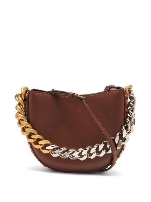 Stella Mccartney - Frayme Small Faux Leather Shoulder Bag - Womens - Brown