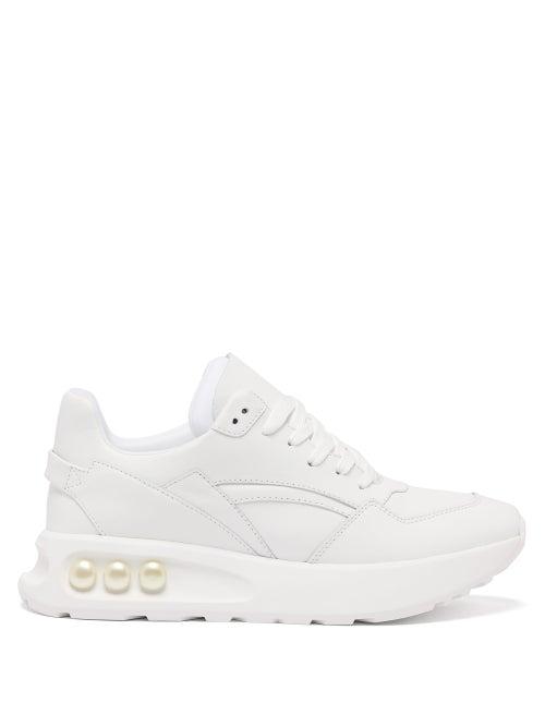Matchesfashion.com Nicholas Kirkwood - Nkp3 Faux Pearl Inlay Leather Trainers - Womens - White