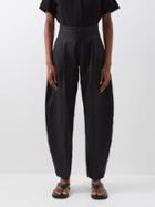 Albus Lumen - Sokol Linen Wide-leg Trousers - Womens - Black