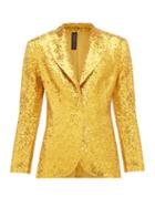 Matchesfashion.com Norma Kamali - Single Breasted Sequinned Blazer - Womens - Gold