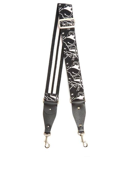 Matchesfashion.com Valentino - Panther Embroidered Embellished Bag Strap - Womens - Pink Multi