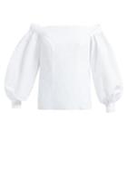 Matchesfashion.com Erdem - Dayla Off The Shoulder Cotton Faille Top - Womens - White