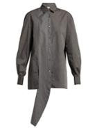 Matchesfashion.com Loewe - Asymmetric Front Crepe Shirt - Womens - Grey