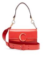 Matchesfashion.com Chlo - The C Leather And Suede Shoulder Bag - Womens - Red