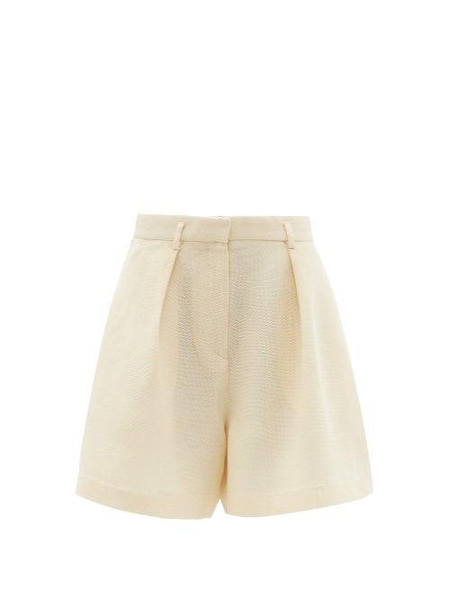Ladies Rtw Petar Petrov - Gea High-rise Silk-blend Shorts - Womens - Ivory