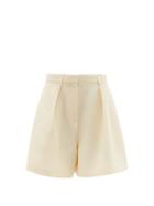 Ladies Rtw Petar Petrov - Gea High-rise Silk-blend Shorts - Womens - Ivory