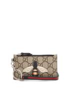 Matchesfashion.com Gucci - Gg Supreme Printed Canvas And Leather Cardholder - Mens - Brown Multi