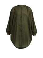 Matchesfashion.com Skin - The Brea V Neck Cotton Kaftan - Womens - Khaki