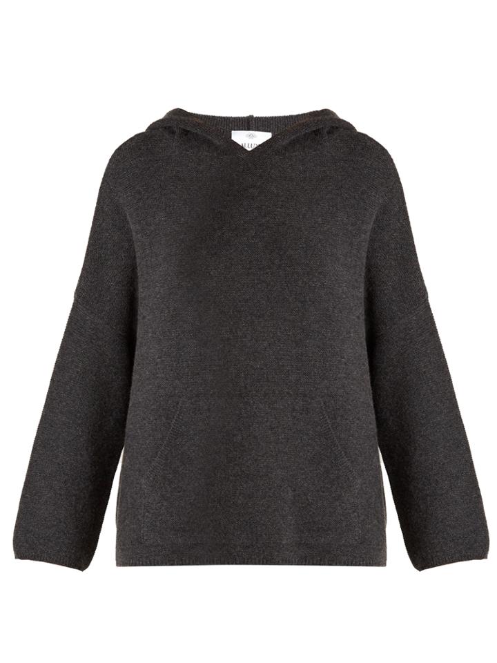 Allude Hooded Wool-blend Sweater