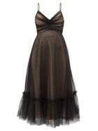 Matchesfashion.com Zimmermann - Wavelength Ruched Polka-dot Tulle Midi Dress - Womens - Black