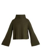 Matchesfashion.com Stella Mccartney - Ribbed Knit High Neck Sweater - Womens - Khaki