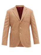 Matchesfashion.com Brunello Cucinelli - Single Breasted Wool Blend Blazer - Mens - Camel