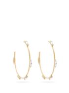Matchesfashion.com Saint Laurent - Crystal Embellished Hoop Earrings - Womens - Gold