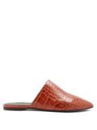 Marques'almeida Crocodile-effect Leather Backless Loafers