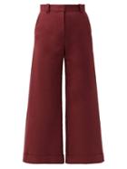 Matchesfashion.com See By Chlo - High-rise Cotton-blend Culottes - Womens - Burgundy