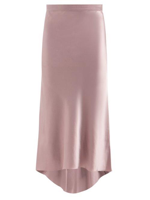 Matchesfashion.com Raey - Bias Godet Silk Satin Midi Slip Skirt - Womens - Dusty Pink