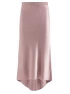Matchesfashion.com Raey - Bias Godet Silk Satin Midi Slip Skirt - Womens - Dusty Pink