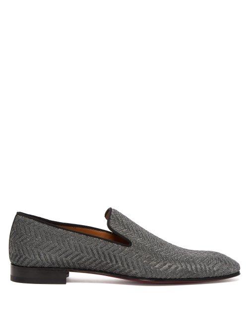 Matchesfashion.com Christian Louboutin - Dandelion Chevron Gaufre Loafers - Mens - Silver