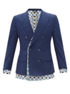 Matchesfashion.com Dolce & Gabbana - Double-breasted Cotton-canvas Blazer - Mens - Navy