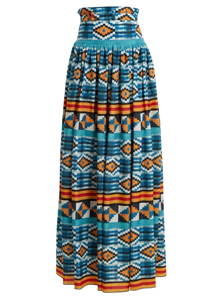 Stella Jean Ikat-print High-rise Maxi Skirt