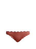 Matchesfashion.com Marysia - Antibes Scallop Edged Bikini Briefs - Womens - Dark Pink