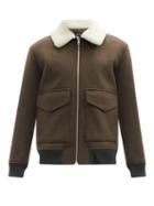 A.p.c. - Ben Shearling-trim Twill Jacket - Mens - Khaki