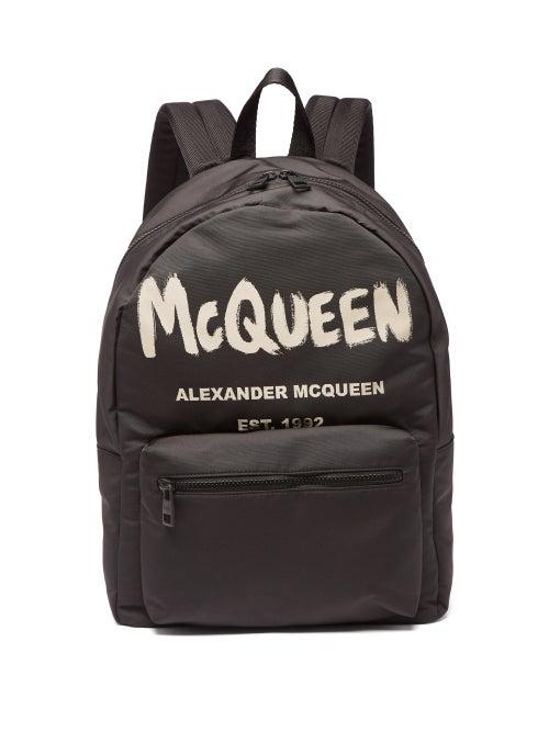 Mens Bags Alexander Mcqueen - Metropolitan Logo-print Canvas Backpack - Mens - Black