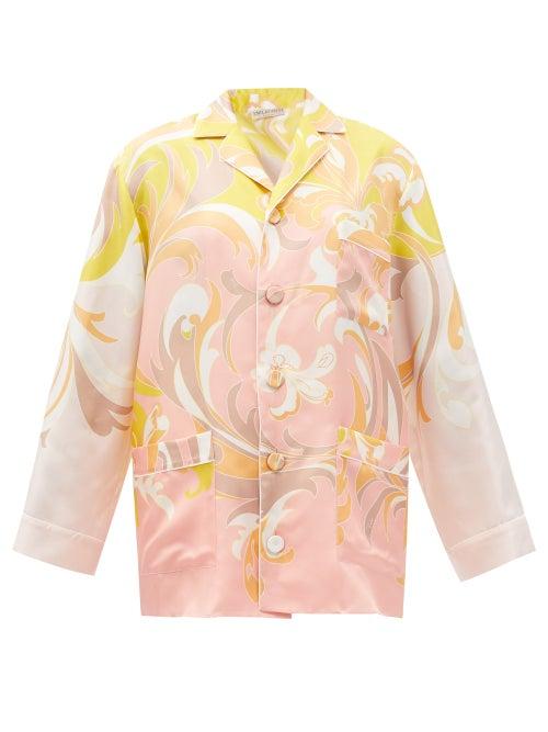 Matchesfashion.com Emilio Pucci - Tropicana-print Silk-satin Top - Womens - Pink Print