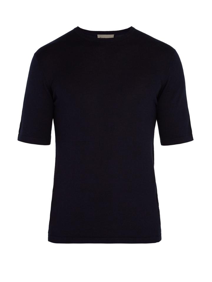 Kilgour Silk And Cashmere-blend Crew-neck T-shirt