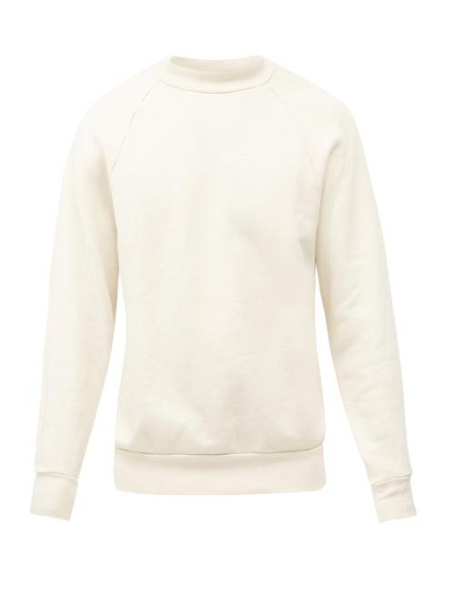 Matchesfashion.com Les Tien - High-neck Brushed-back Cotton Sweatshirt - Mens - White