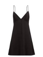 Saint Laurent - Plunge-neck Crepe Mini Dress - Womens - Black