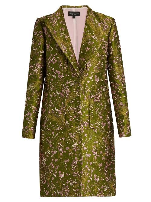 Giambattista Valli Floral-jacquard Single-breasted Coat