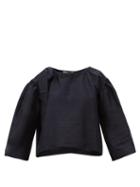 Cawley Studio - Barco Bow-tied Silk Blouse - Womens - Navy