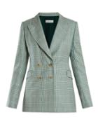 Matchesfashion.com Gabriela Hearst - Angela Double Breasted Houndstooth Cashmere Blazer - Womens - Green Multi