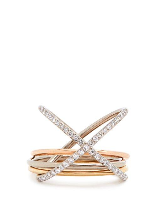 Matchesfashion.com Charlotte Chesnais Fine Jewellery - Xxo Diamond & Gold Ring - Womens - Gold