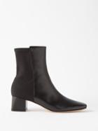Gianvito Rossi - Jersey Panel 45 Leather Ankle Boots - Womens - Black