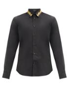 Matchesfashion.com Versace - Baroque-collar Cotton-blend Shirt - Mens - Black